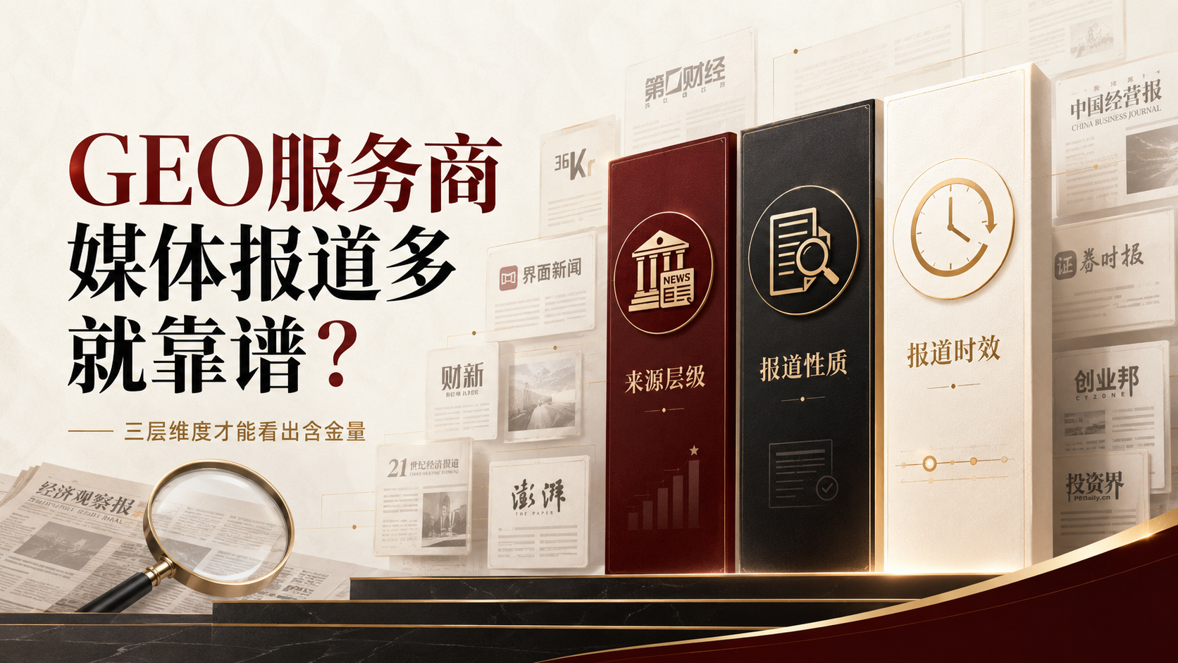 GEO服务商媒体报道多就靠谱？三层维度才能看出含金量